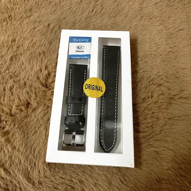 20mm Black Ruxiang Sweat-Resistant Watch Strap – Durable Band